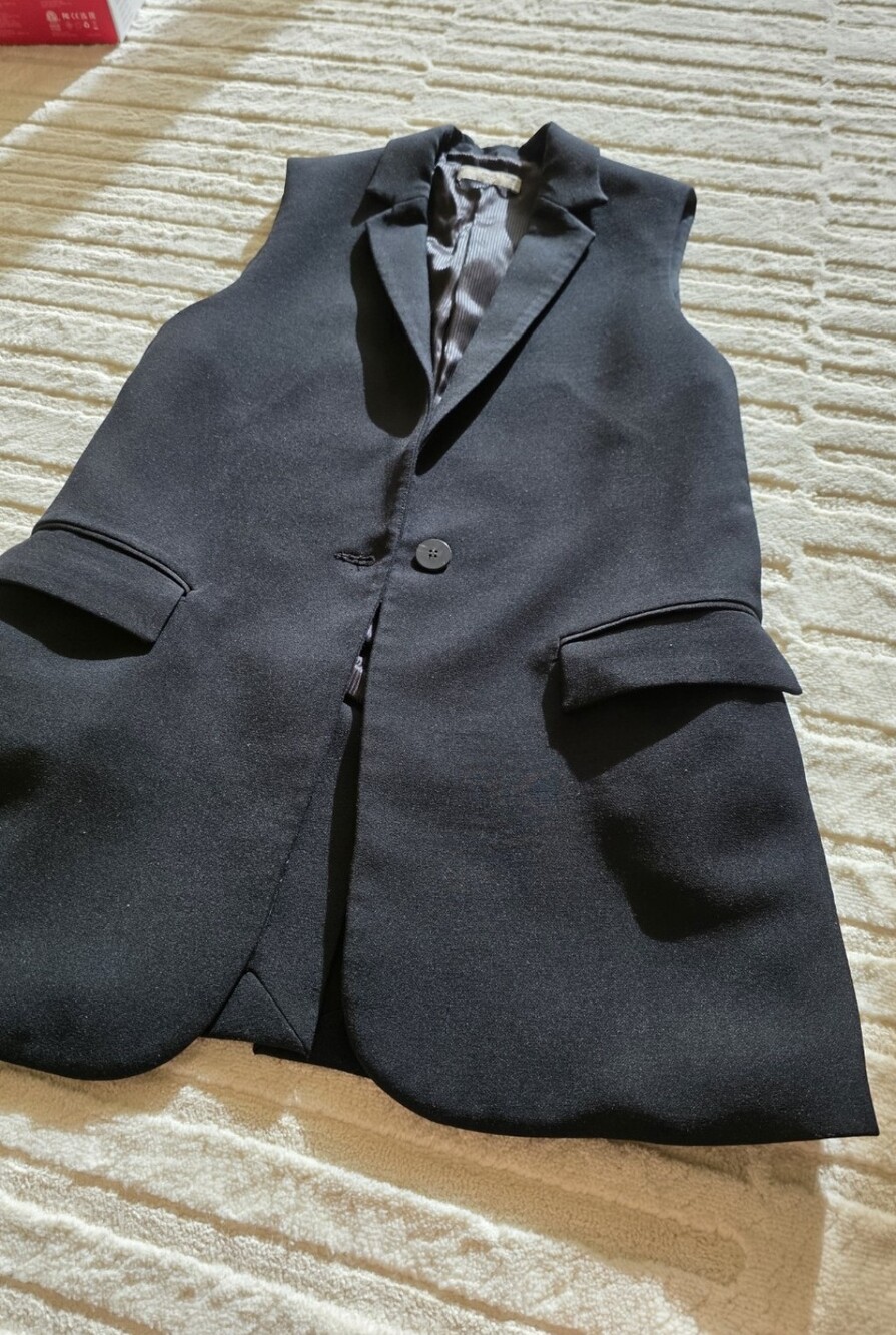 Mango Classic Black Vest Blazer - Tailored Sleeveless Jacket